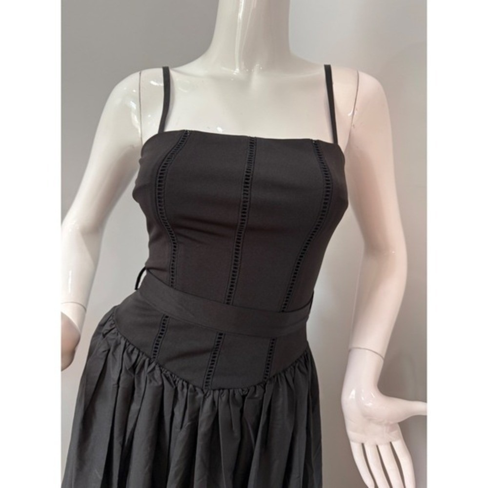 Commense Black Midi Dress Sleeveless Fit and Flare Party Cocktail Dress S - Picture 5 of 7